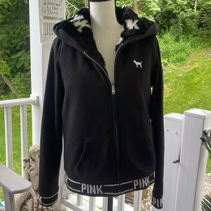 Victoria’s Secret Pink fur lined zip hoodie